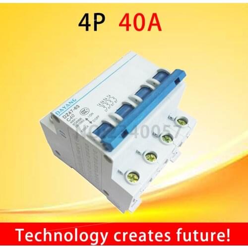 DZ47 4 pole 40A 400V~ C type mini circuit breaker mcb Circuit breaker