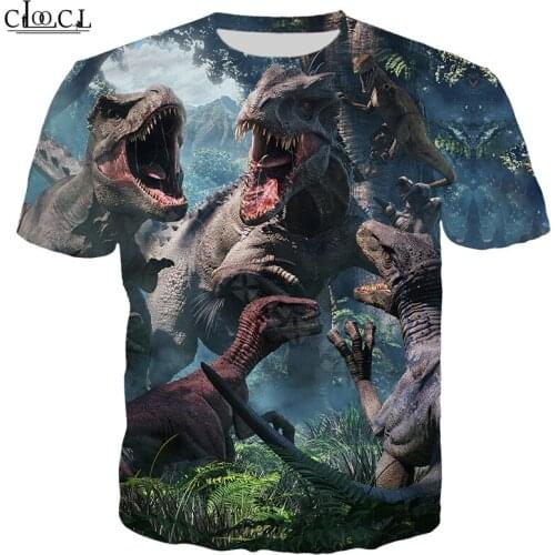 Jurassic Park Printing T Shirts Men Women Fierce Dinosaur 3D T Shirt Funny Animal Print Short Sleeve Sweatshirt Casual Pullovers