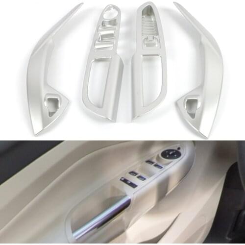 Chrome For Ford Kuga Escape 2013 2014 2015 2016 2017 Interior Door Armrest Window Lift Cover Trim Decoration Accessories