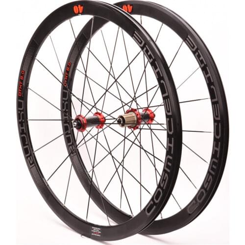 Ultralight Road Bike Wheel Set 700C 40mm Carbon Fiber Tube Sealed Bearing Aluminum Alloy U/C Brake Cosmic Elite Bicycle Wheels