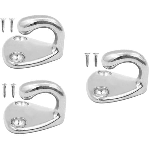 3 Pieces Stainless Steel Coat / Hat Hooks Wall Mounted Hanger for Marine Boat Home