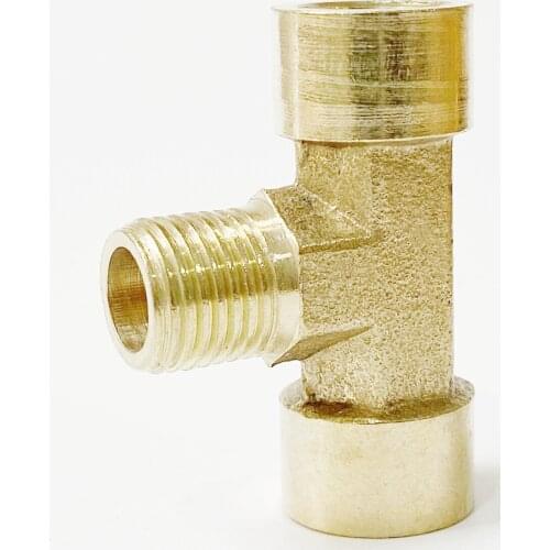 1/8" 1/4" 3/8" 1/2" BSP Female x Male x Female Thread Tee Type 3 Way Brass Pipe Fitting Adapter Coupler Connector