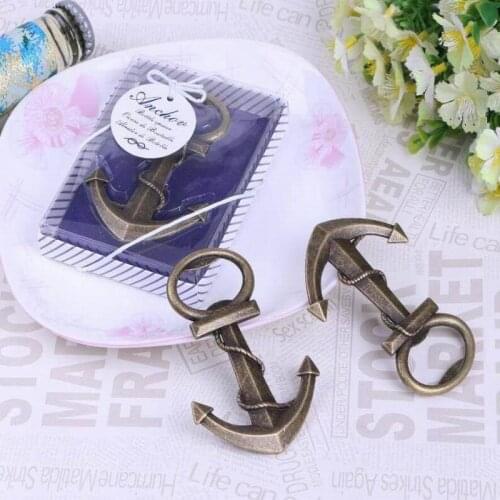 Hot 100 pieces/lot Nautical Anchor Bottle Opener Wedding Party Shower Favors Present Gift