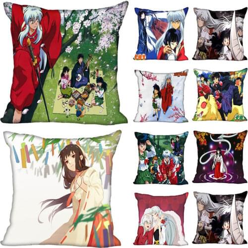 Hot Sale New Custom Inuyasha Square Pillowcases zipper Custom Pillow Case 20x20cm 35x35cm 40x40cm Best gift