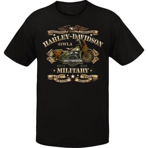 Mens Graphic Short Sleeve Crew Neck T-Shirt - Overseas Tour | War Bike