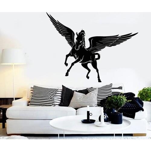 Wall Decal Fantasy Beast Pegasus Horse Wings Animals Vinyl Window Sticker Bedroom Living Room Man Cave Home Decor Art Mural M078