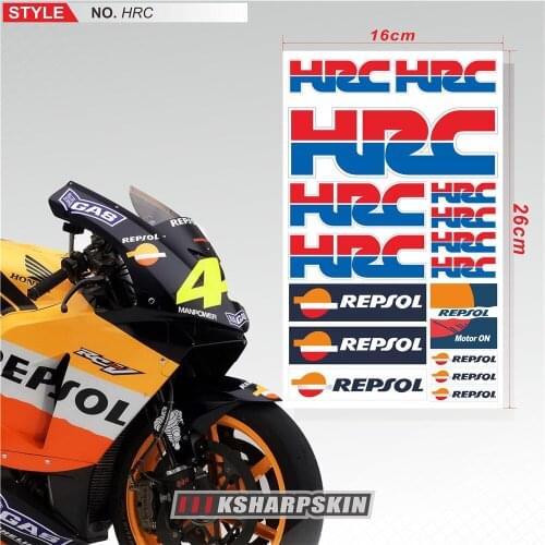 New sale Motorcycle Stickers Body Reflective Waterproof Body fuel tank sign decals racing Kit FOR Honda HRC LOGO