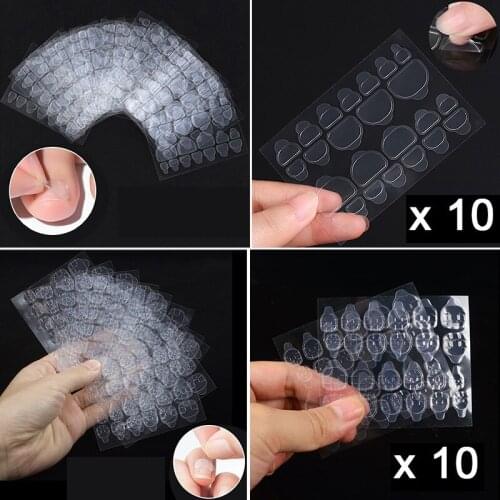 Nail glue stickers 5/10/20 Sheets Nail Adhesive Stickers Jelly Waterproof Toenails Double Sided Adhesive Tabs Nail Art Stickers
