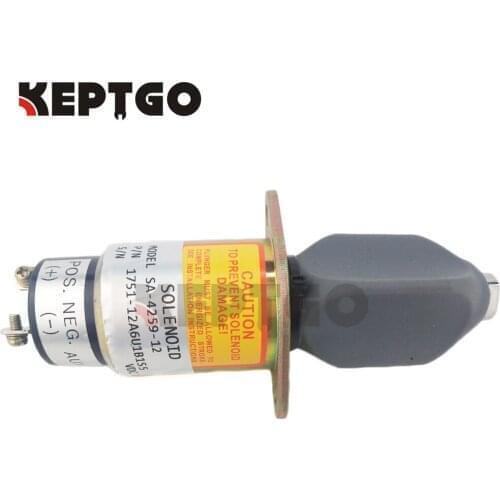 New 12V Fuel Shutoff Solenoid For Kubota 3A 2 terminals 1751-12A6U1B1S5 31-0202