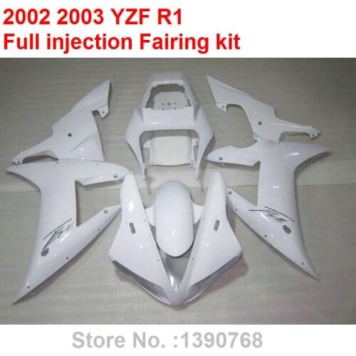 Aftermarket body parts fairings for Yamaha YZF R1 2002 2003 white motorcycle fairing kit YZFR1 02 03 BV33