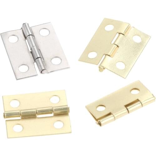20pcs Hinges + 80 screw Right Angle Silve/Gold 18*16mm Decor Cabinet Wooden Box Jewelry Wine Case Vintage 4 Holes Zinc Alloy