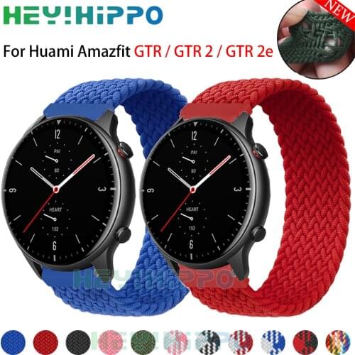 Braided Nylon Strap For Huami Amazfit GTR 2 2E Pace Smart Watch 22mm Fabric Elastic Solo Loop Band For Amazfit 2 stratos Gtr47mm