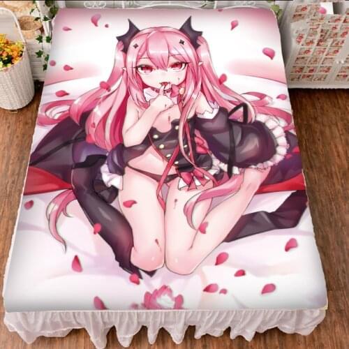 Japan Anime Seraph of the end characters sexy girl Krul Tepes bed milk fiber sheet & flannel blanket summer quilt 150x200cm