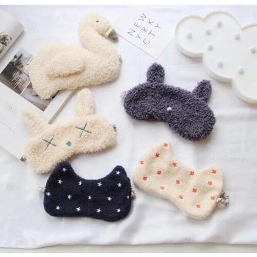 Cute Animal Plush Sleeping Mask Cover Cute Rabbit Bear Eye Cover Sleep Mask Eyeshade Relax Mask for Travel Home Party Gifts