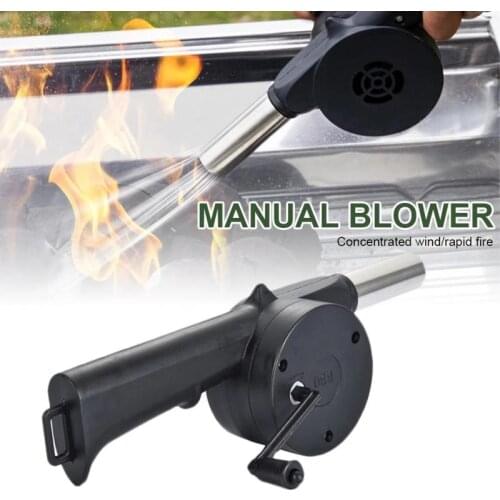 Manual Blower Outdoor Cooking Barbecue Fan Hand-cranked Air Blower Picnic BBQ Camping Supplies Hand Crank Tool Make Fire