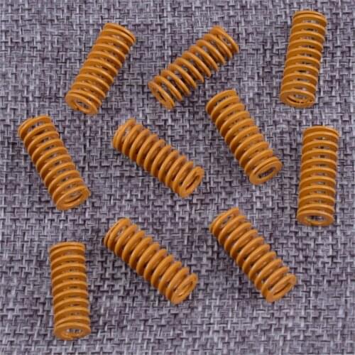 LETAOSK 10pcs Yellow 8mm Light Load Spiral Stamping Compression Outer Dia 20mm Long Lightest Load Compression Mould Die Spring