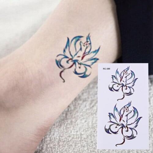 1pcs Tattoo Sticker Waterproof Temporary Tattoo Fox Geometric Animal Tatto Flash Tatoo Fake Tattoos For Girl Women Man Kid