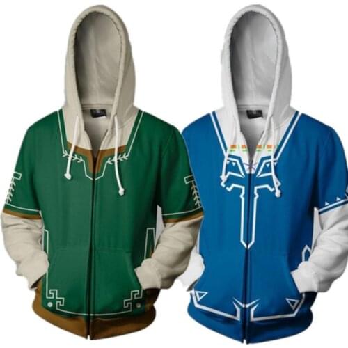 The Legend of Zelda Zipper Coat Hoodie Cosplay 3D print sweatshirt Jacket Long Sleeve Sweatshirt New Arrival