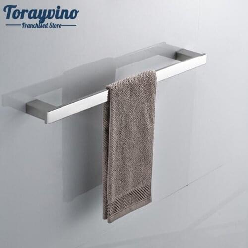 Torayvino Chrome Finish Swivel Stainless Towel Rail Steel Wall Hanging Bathroom Holder Rack Shelf Single Bar