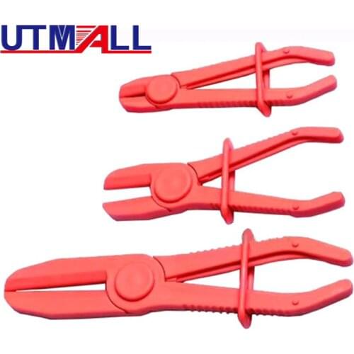 UTMALL 3pcs Hose Clamp Flexible Hose Clamp Kit Line Clamp Plier Set Brake Fuel Water Line