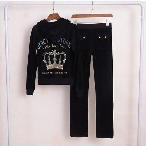 Spring/Fall 2021 Womens Velvet Fabric Tracksuits Velour Suit Women Track Suit Hoodies And Pants fat sister sportswear