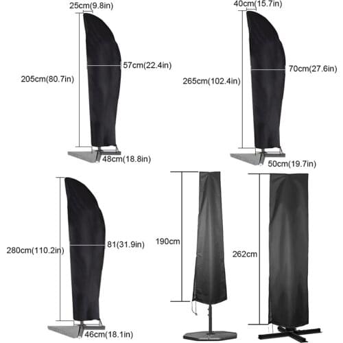 6 Size Waterproof Cover Outdoor Sunshade Umbrella Cover Garden Weatherproof Patio Cantilever Parasol Rain Cover Accessories