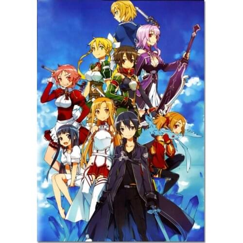Custom Hot Sale Japanese Anime Sword Art Online Poster Home Decoration Fashion Canvas Material Wall Poster 20x30cm,27x40cm