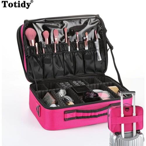 Woman Professional Makeup Storage Boxes Artist High Quality Make Up Organizer For Cosmetics Waterproof Nylon Makeup Cases Female