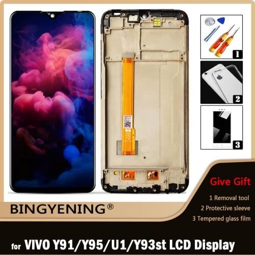 Original For VIVO Y91C/Y93/Y95 LCD Display Screen Touch Digitizer Assembly For 6.2‘’ VIVO U1/Y91i/Y93st/Y91 With Frame Replace