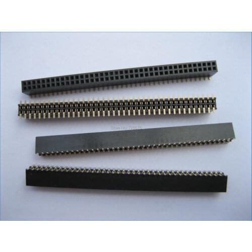 100 pcs Gold Plated SMD SMT 1.27mm Breakable Female Pin Header 80pin Dual Row