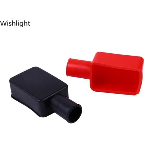 2PCS Car Battery Covers Negative Positive Terminal Cap Boot Insulating Protector Automotive Replacement Batteries Accessories