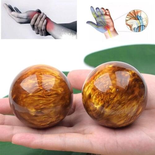 2pcs Rosewood Antistress Hand Massage Wood Ball Massager Promote Roller Acupressure Blood Bloodpressure Lower Circulation O0Y4