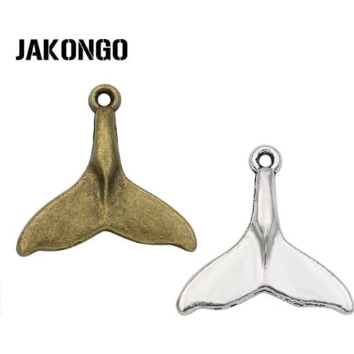 40PCS Antique Silver Plated Mermaid Tail Charm Pendants for Bracelet Jewelry Making Accessories DIY Craft 18x19mm