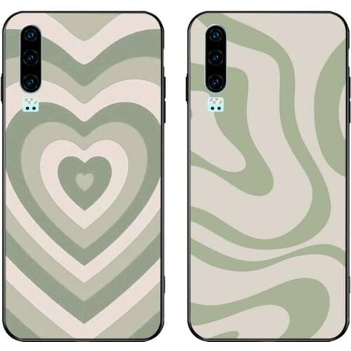 Abstract art liquid Swirl in Light Sage Green Phone Cases for Huawei Honor 30 20 10 9 8 8x 8c v30 Lite view pro