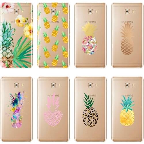 Cute Pineapple Heart Flower Girl Back Cover For Samsung Galaxy C5 C7 C8 Soft Phone Case Silicone For Samsung Galaxy C9 C7 C5 Pro
