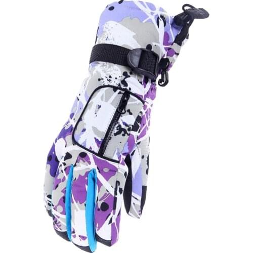 CKAHSBI Women Winter Sportswear Non-slip Ski Gloves Outdoor Sports Waterproof Gloves High Quality Taslan Colorful Glove