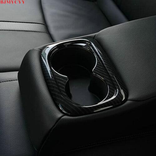 BJMYCYY ABS decorative frame of automobile rear drainage cup holder For Honda Civic 10th 2016-2019 Accessories