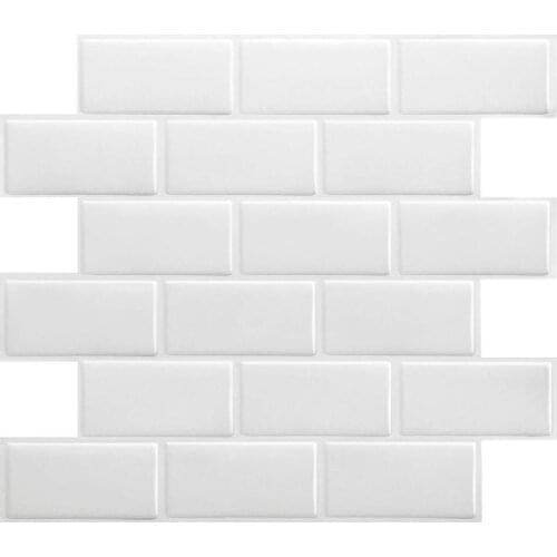 2020 Granite Pattern 3d Wallpaper Decorative Kitchen Wall Tiles Self-adhesive Diy Kitchen Bathroom Tile 10*10 inch Pure white