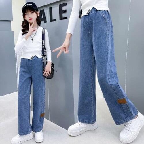 Kids Jeans 2021 Autumn Fashion Girls Hole Jeans Casual Children Clothing Denim Trousers Baby Boys Pants 3 4 5 6 7 8 Years