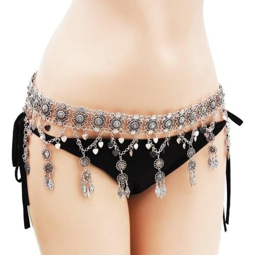 Egypt Indian Summer Beach Sexy Gold Tassel Dance Belly Waist Chain Belt Statement Waistbands Body Chain Thailand Gypsy Jewelry
