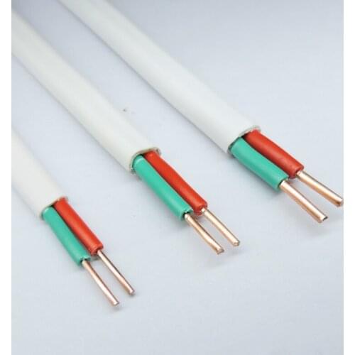 Electrical wire cable BVVB two core copper sheath cord 2*1.5 square Power wire white flat 20meter