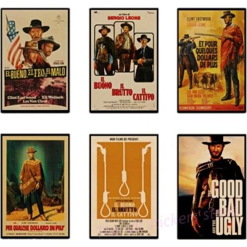 A Fistful Of Dollars For a Few Dollars More Home Furnishing decoration Kraft Movie retro Poster Drawing core Wall stickers /2007