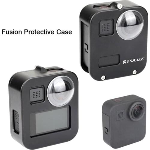 Yiwa Camera Housing Shell Case Cover CNC Aluminum Alloy Protective Cage For GoPro Max & Lens cap r30