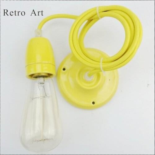 Colorful Single Ceramic Hanging lamp cord set wtih Lamp Socket Pendant Light Cord Kit
