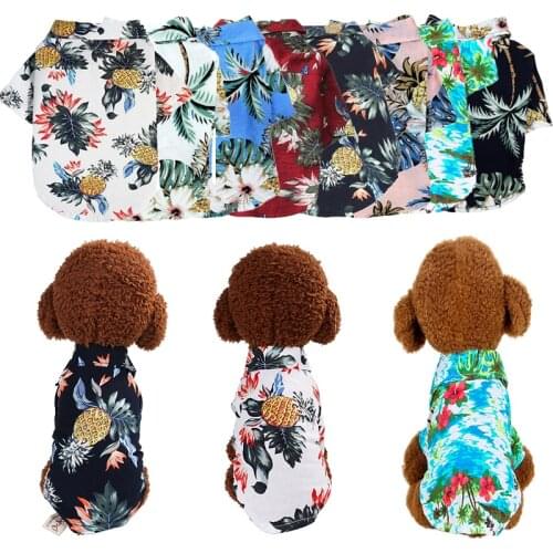 Pet Summer Clothes Hawaii Style Dog Beach Jackets Puppy Fashion Spring Summer Thin Coat Dog Outfits Pet Costume