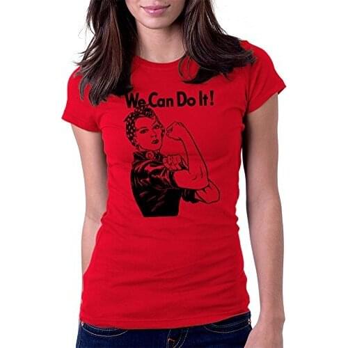 2019 Summer Brand Casual Funny Cotton Short Sleeve Womens We Can Do It! Rosie The Riveter O-Neck T-Shirt Women