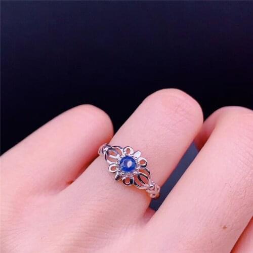 Hot sale fashion design silver sapphire rings for women solid 925 silver sapphire ring natural sapphire gemstone