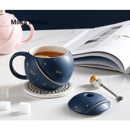 Lovely Astronaut Mug Ins Hot Selling Planet Ceramic Cup Astronaut Moon Landing Water Cup Milk Cup Ceramic Coffee Cup Set