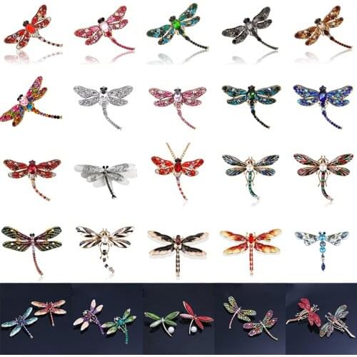 Multi Styles Dragonfly Brooch Jewelry Enamel Rhinestone Lapel Pin Men Gifts Brooches For Women Cute Pins Metal Insect Brooch Pin