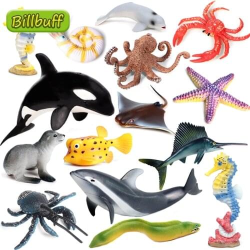 New Simulation Ocean Animals World Series Model Action Figures Collection Miniature Cognition Educational Toys for children Gift